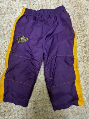 LSU toddler Purple & Gold Athletic Jogger/ wind pants size 24 Month